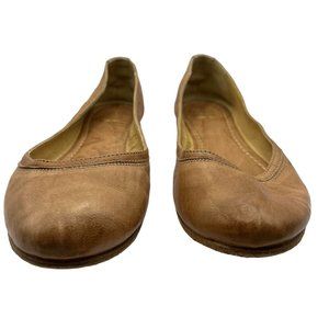 Women's Frye Carson Ballerina Flat Sandals Cognac Brown Leahter Sz 10